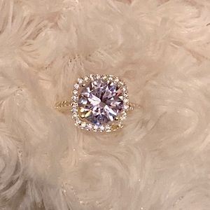 Purple and CZ stone ring